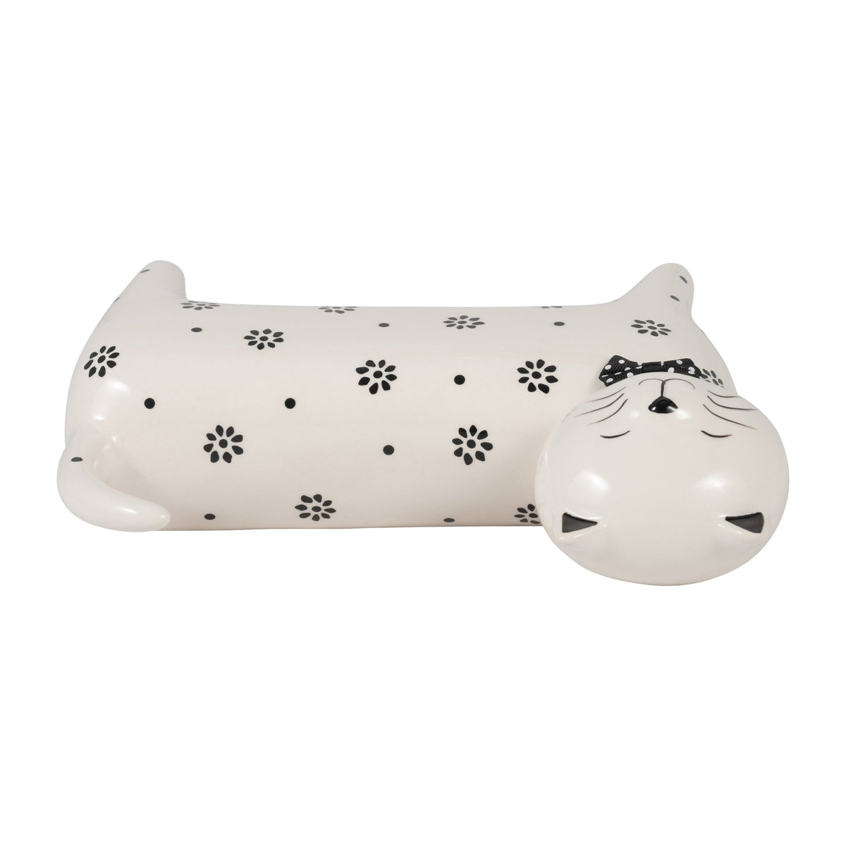 Cer, 8" Daisies Cat, White Table Decors| Sagebrook Home