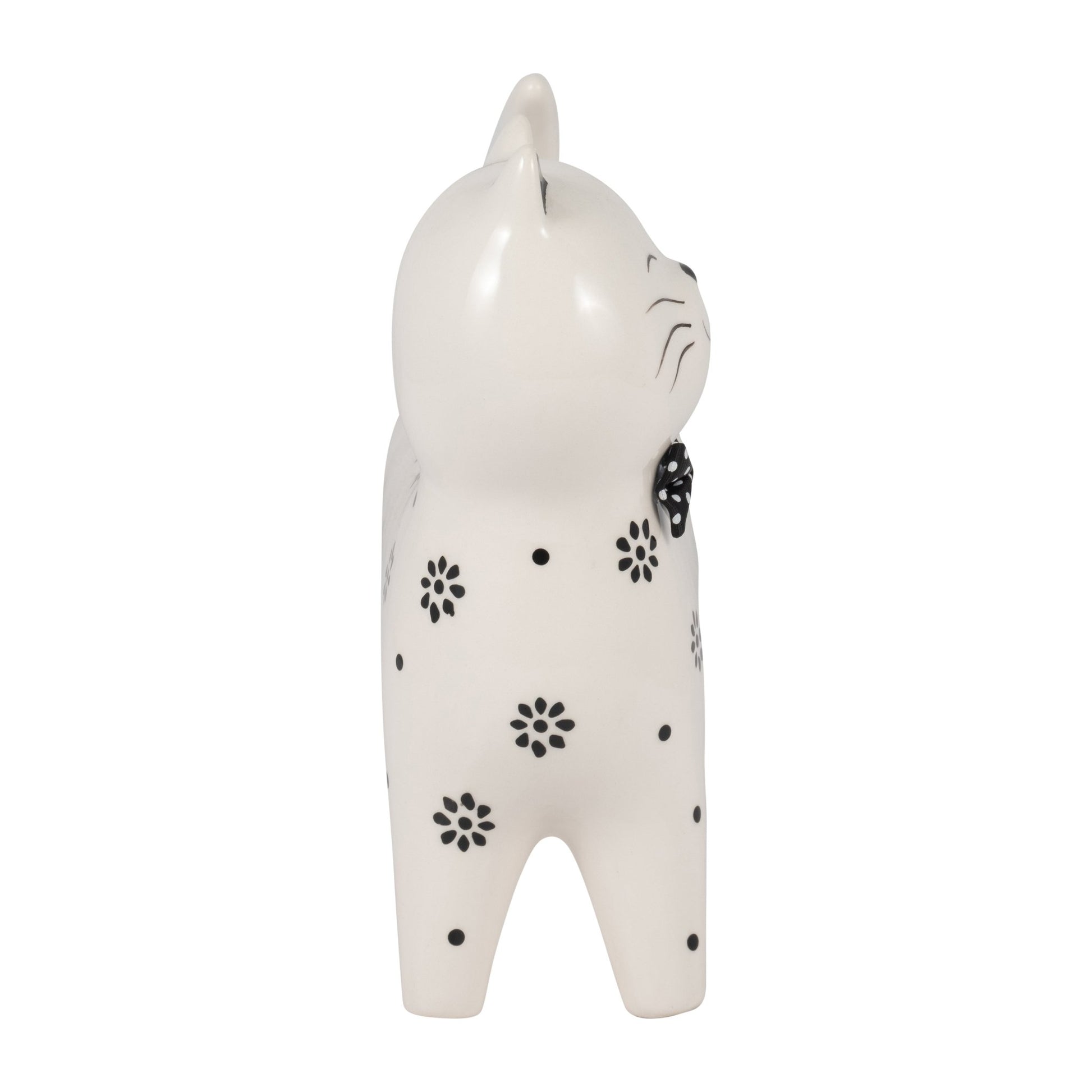 Cer, 8" Daisies Cat, White Table Decors| Sagebrook Home