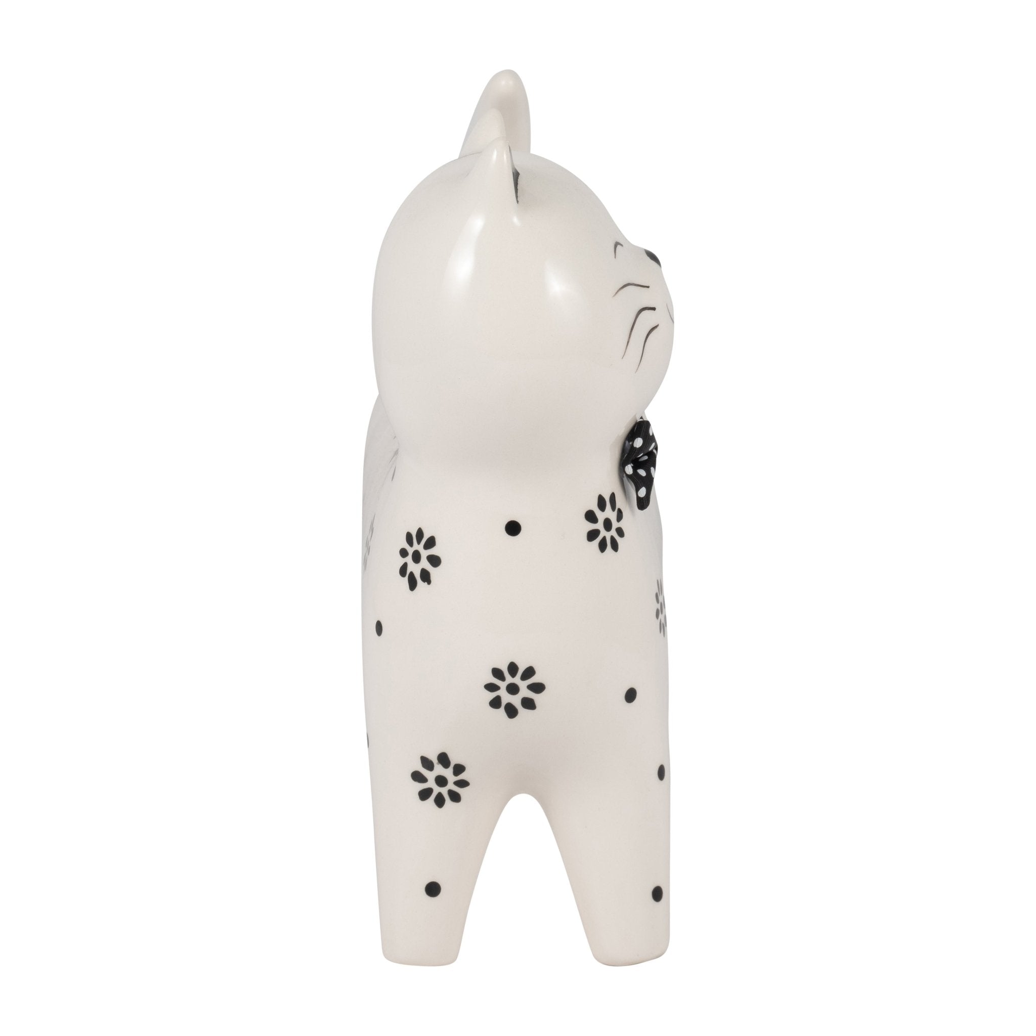 Cer, 8" Daisies Cat, White Table Decors| Sagebrook Home