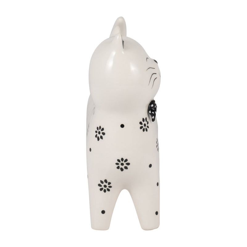 Cer, 8" Daisies Cat, White - Al Rugaib Furniture