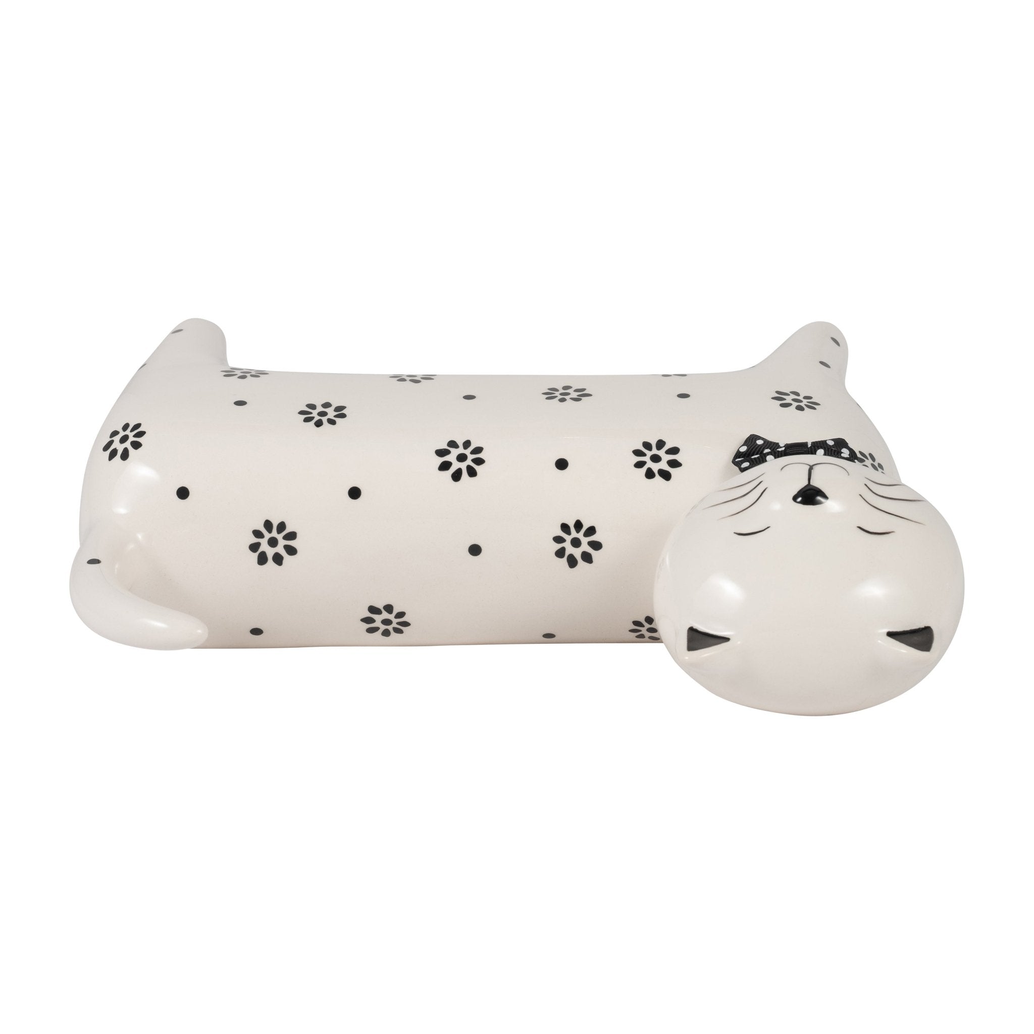 Cer, 8" Daisies Cat, White Table Decors| Sagebrook Home