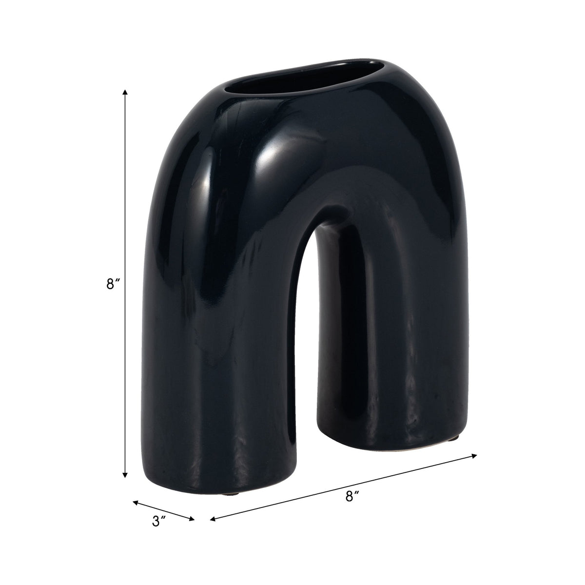 CER, 8" HORSESHOE VASE, NAVY BLUE Vases and Jars| Sagebrook Home