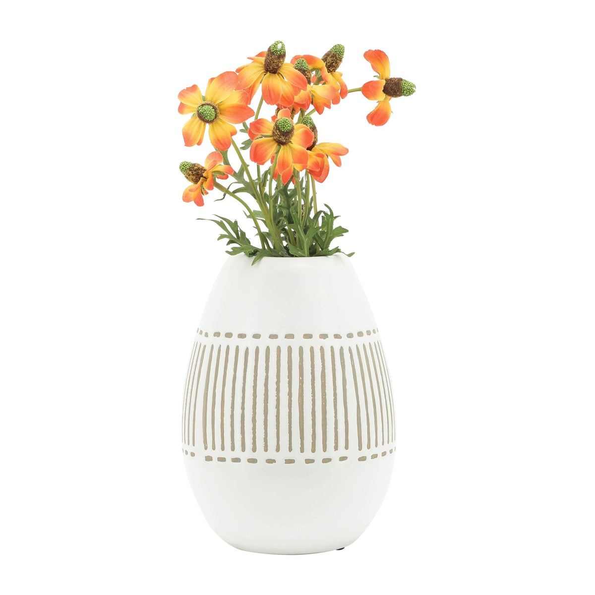 CER, 8"H AZTEC VASE, GRAY Vases and Jars| Sagebrook Home