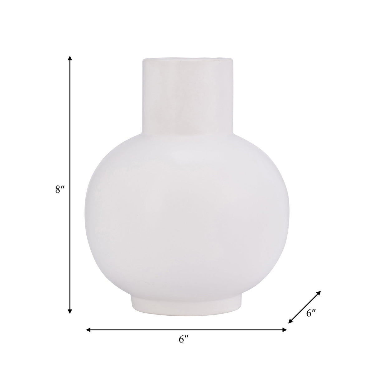 Cer, 8"H Bulbous Vase, White Vases and Jars| Sagebrook Home