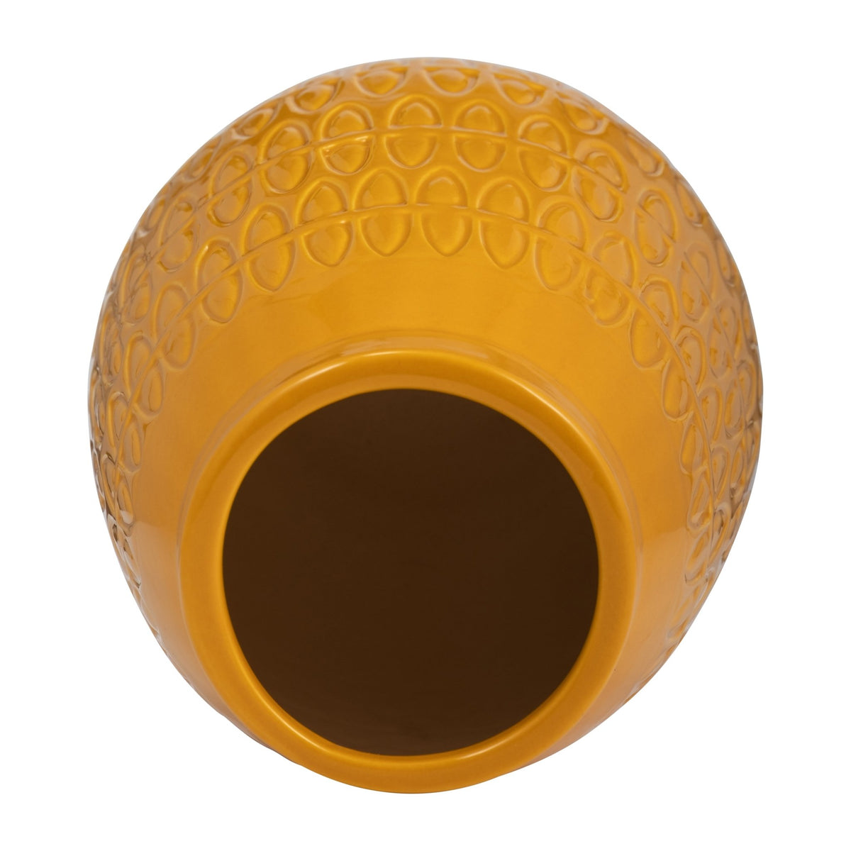 CER, 8"H CARVED VASE, MUSTARD GOLD Vases and Jars| Sagebrook Home