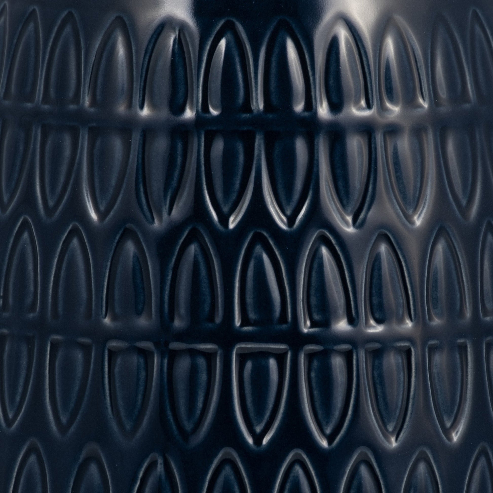 CER, 8"H CARVED VASE, NAVY BLUE Vases and Jars| Sagebrook Home