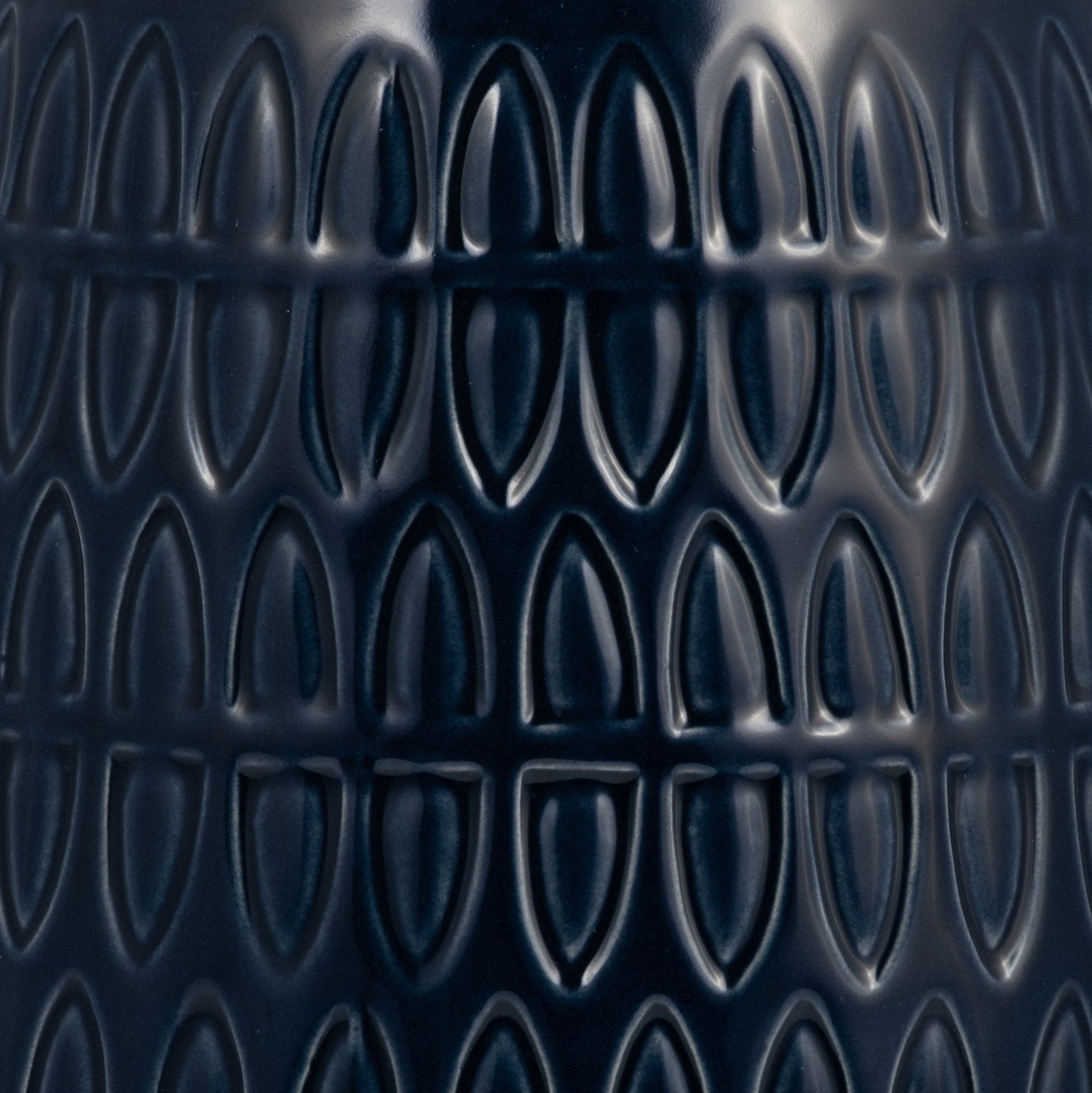 CER, 8"H CARVED VASE, NAVY BLUE Vases and Jars| Sagebrook Home
