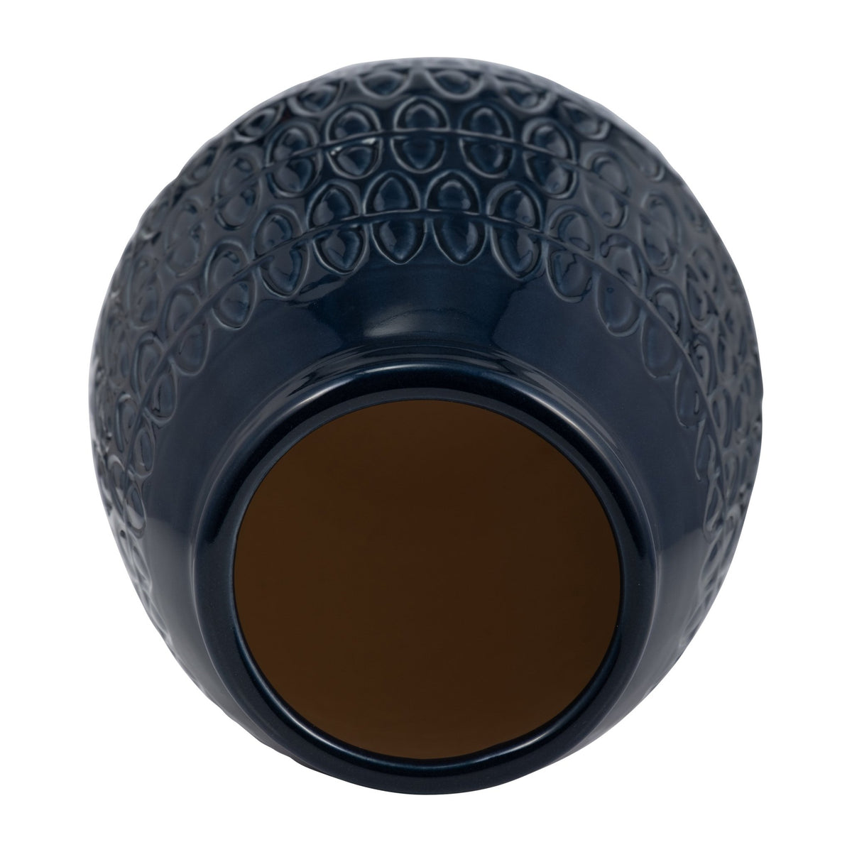 CER, 8"H CARVED VASE, NAVY BLUE Vases and Jars| Sagebrook Home