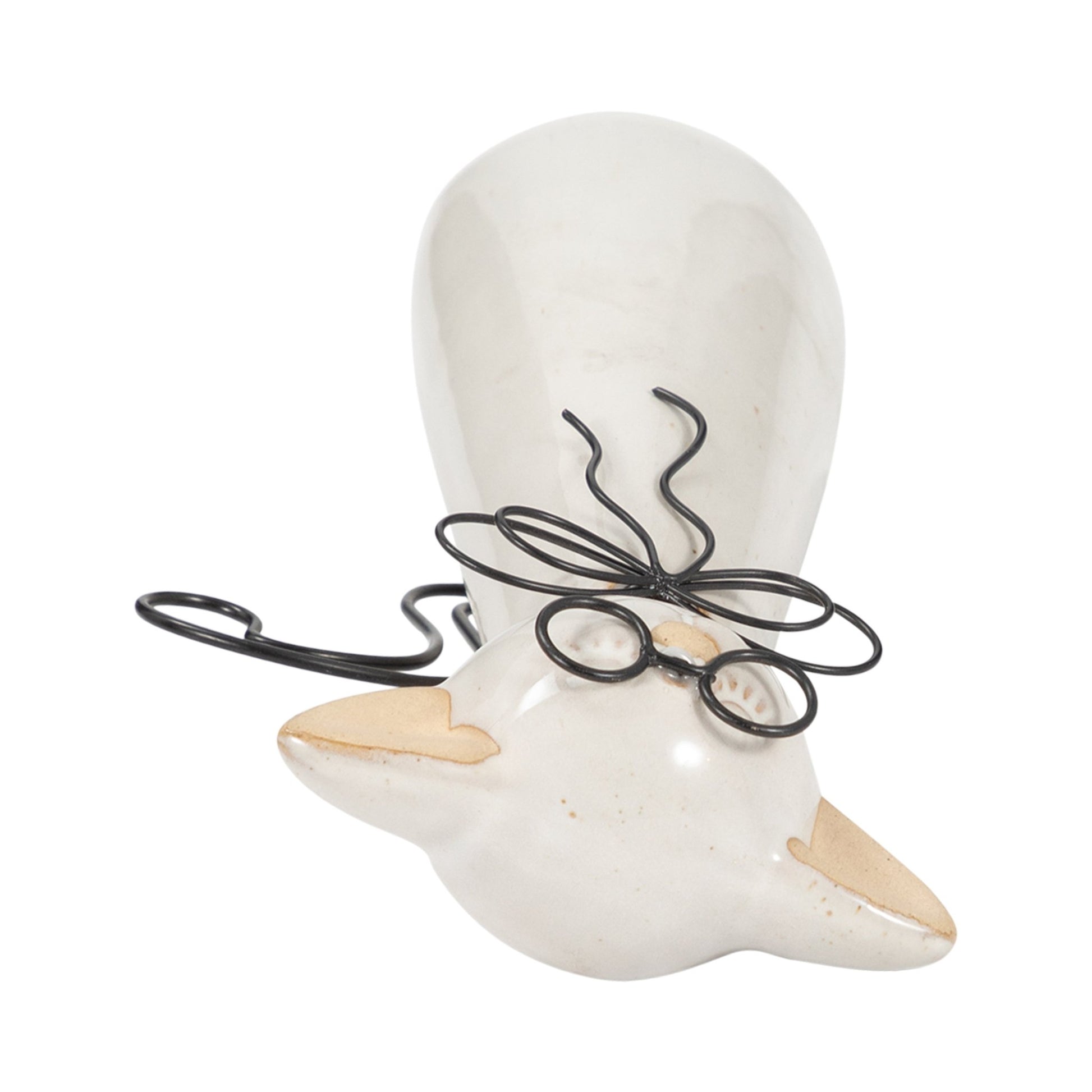 CER, 8"H CAT W/ GLASSES, BEIGE Table Decors| Sagebrook Home