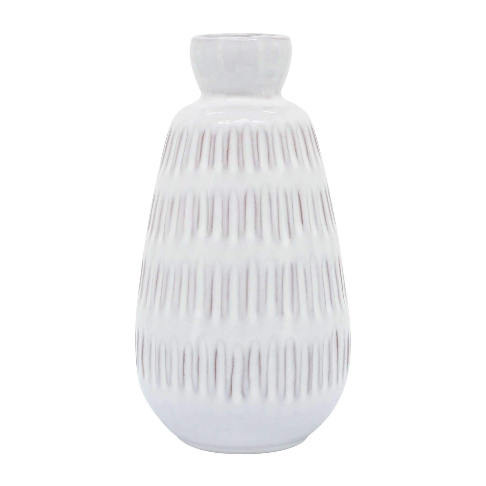 CER, 8"H DIMPLED VASE, WHITE Vases and Jars| Sagebrook Home