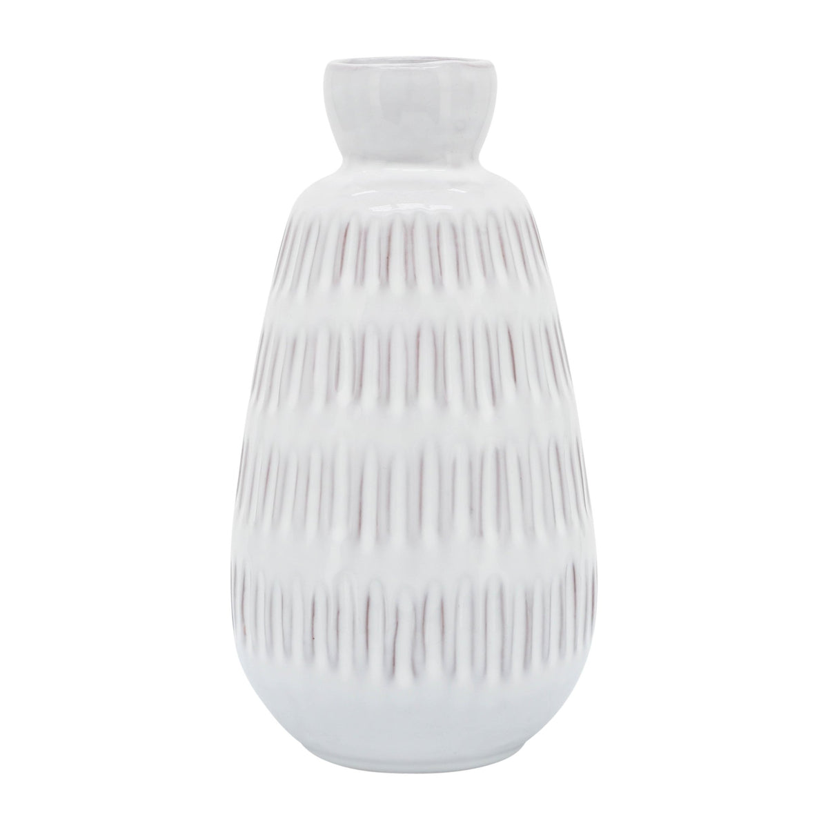 CER, 8"H DIMPLED VASE, WHITE Vases and Jars| Sagebrook Home
