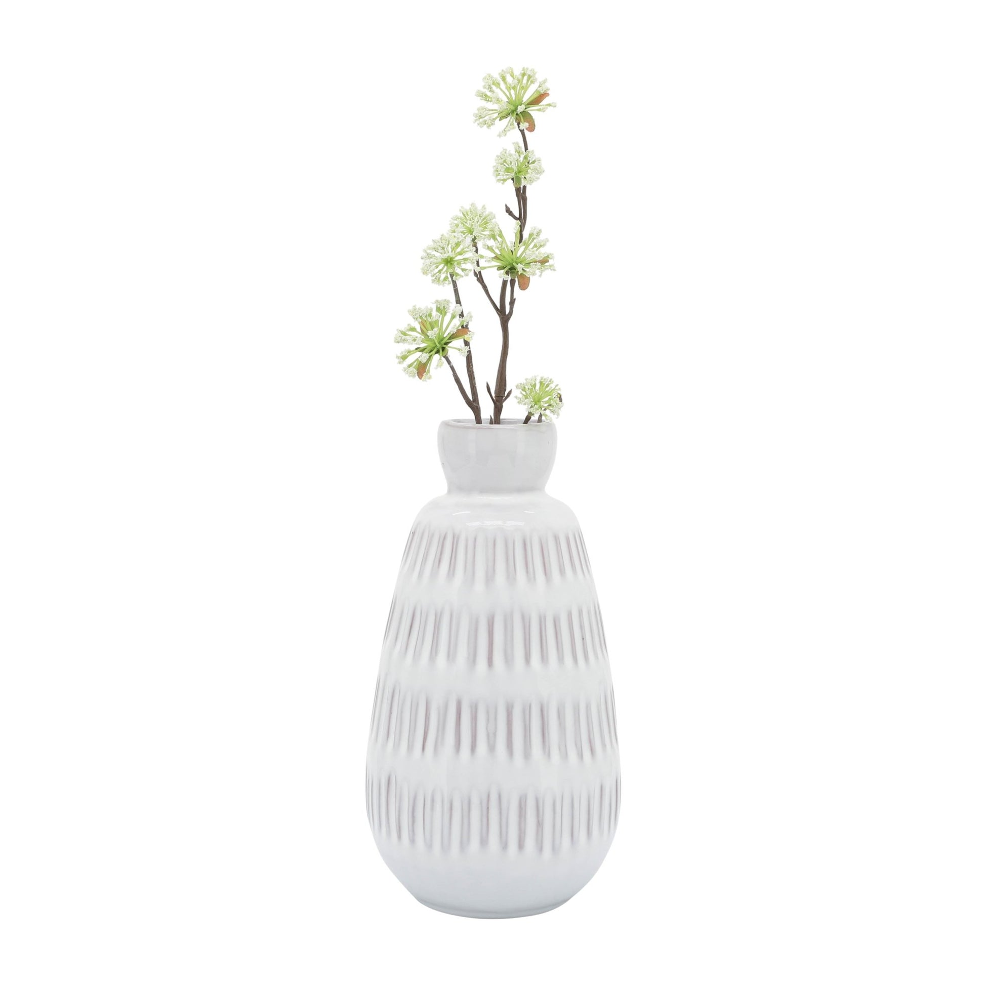 CER, 8"H DIMPLED VASE, WHITE Vases and Jars| Sagebrook Home