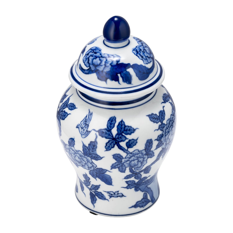 CER, 8"H TEMPLE JAR, BLUE/WHITE - Al Rugaib Furniture