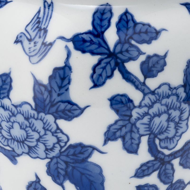 CER, 8"H TEMPLE JAR, BLUE/WHITE - Al Rugaib Furniture