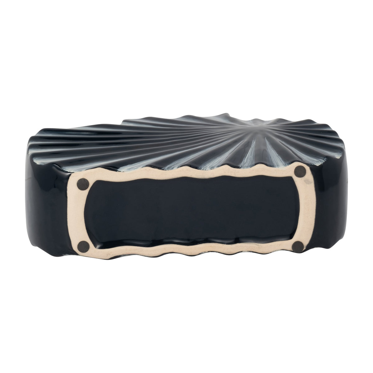 CER, 8"H TEXTURED VASE, NVY BLUE/CREAM Vases and Jars| Sagebrook Home