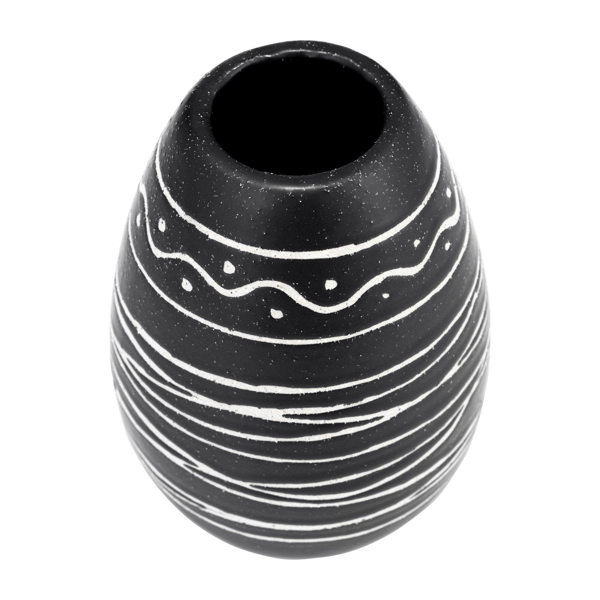 CER, 8"H TRIBAL VASE, BLACK/WHITE Vases and Jars| Sagebrook Home