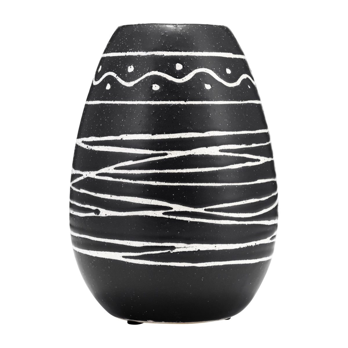 CER, 8"H TRIBAL VASE, BLACK/WHITE Vases and Jars| Sagebrook Home
