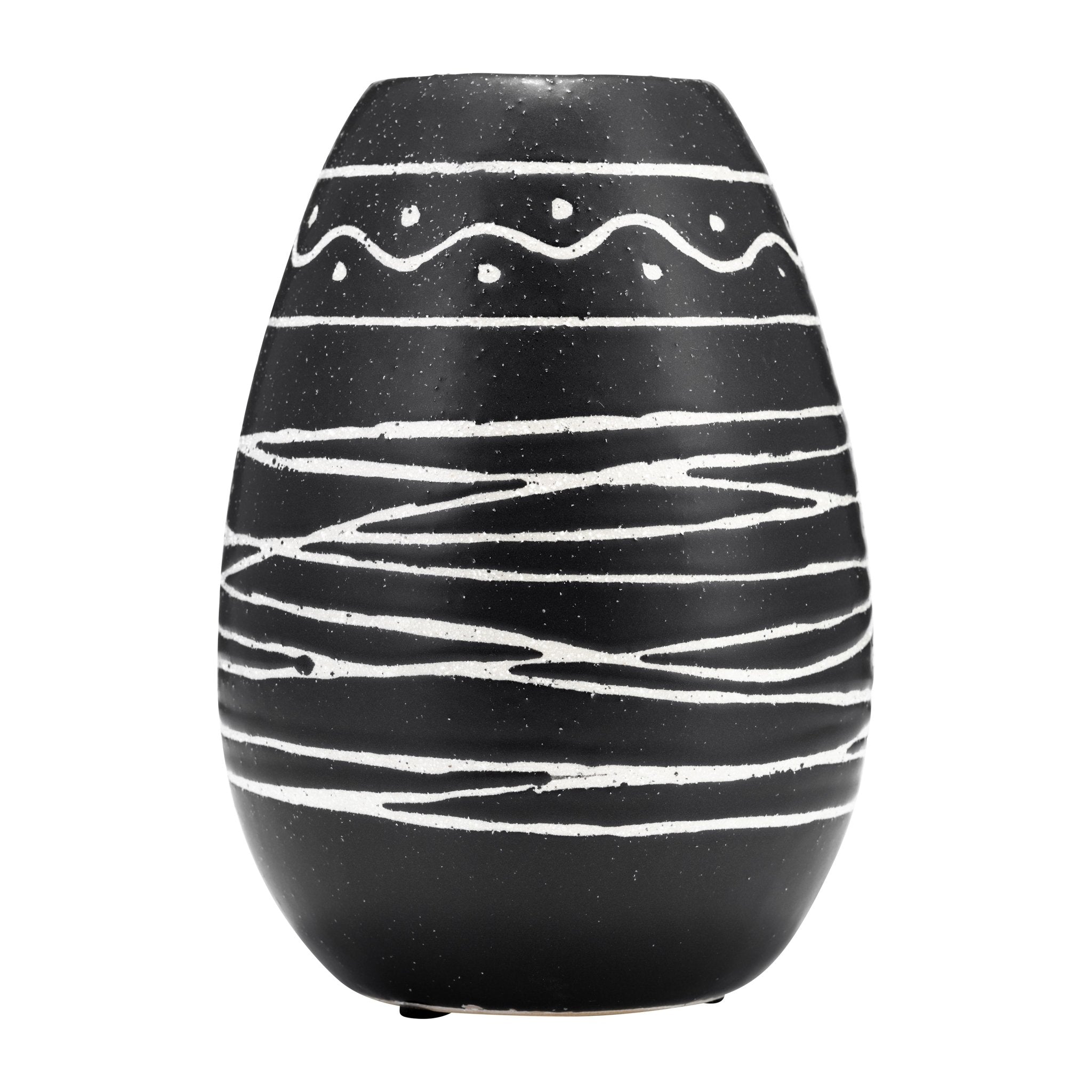 CER, 8"H TRIBAL VASE, BLACK/WHITE Vases and Jars| Sagebrook Home