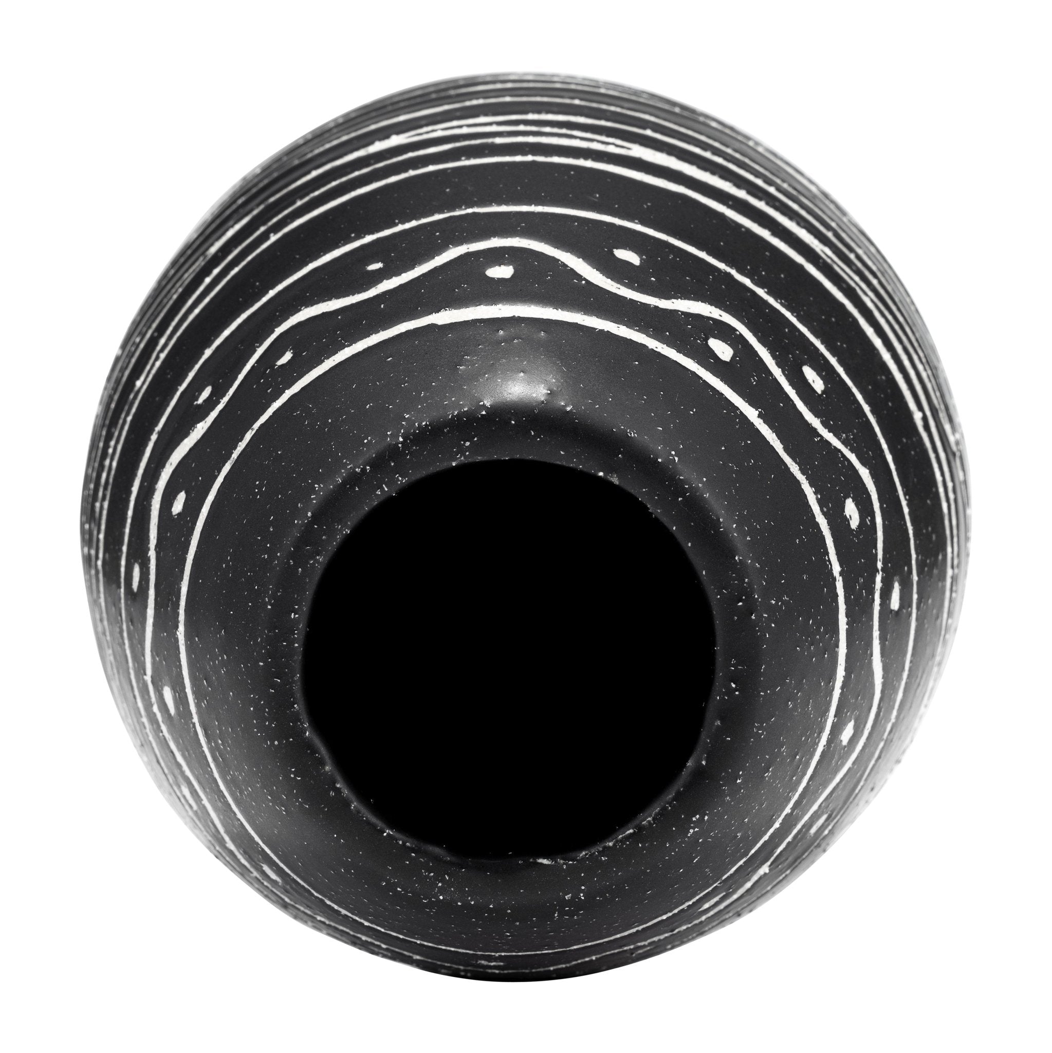 CER, 8"H TRIBAL VASE, BLACK/WHITE Vases and Jars| Sagebrook Home