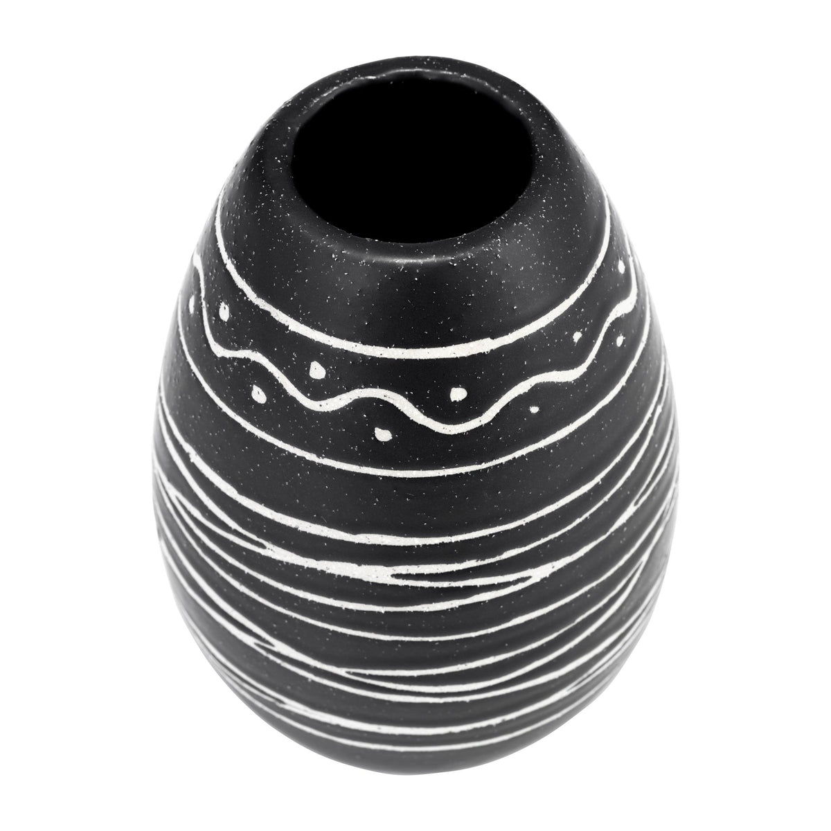 CER, 8"H TRIBAL VASE, BLACK/WHITE Vases and Jars| Sagebrook Home
