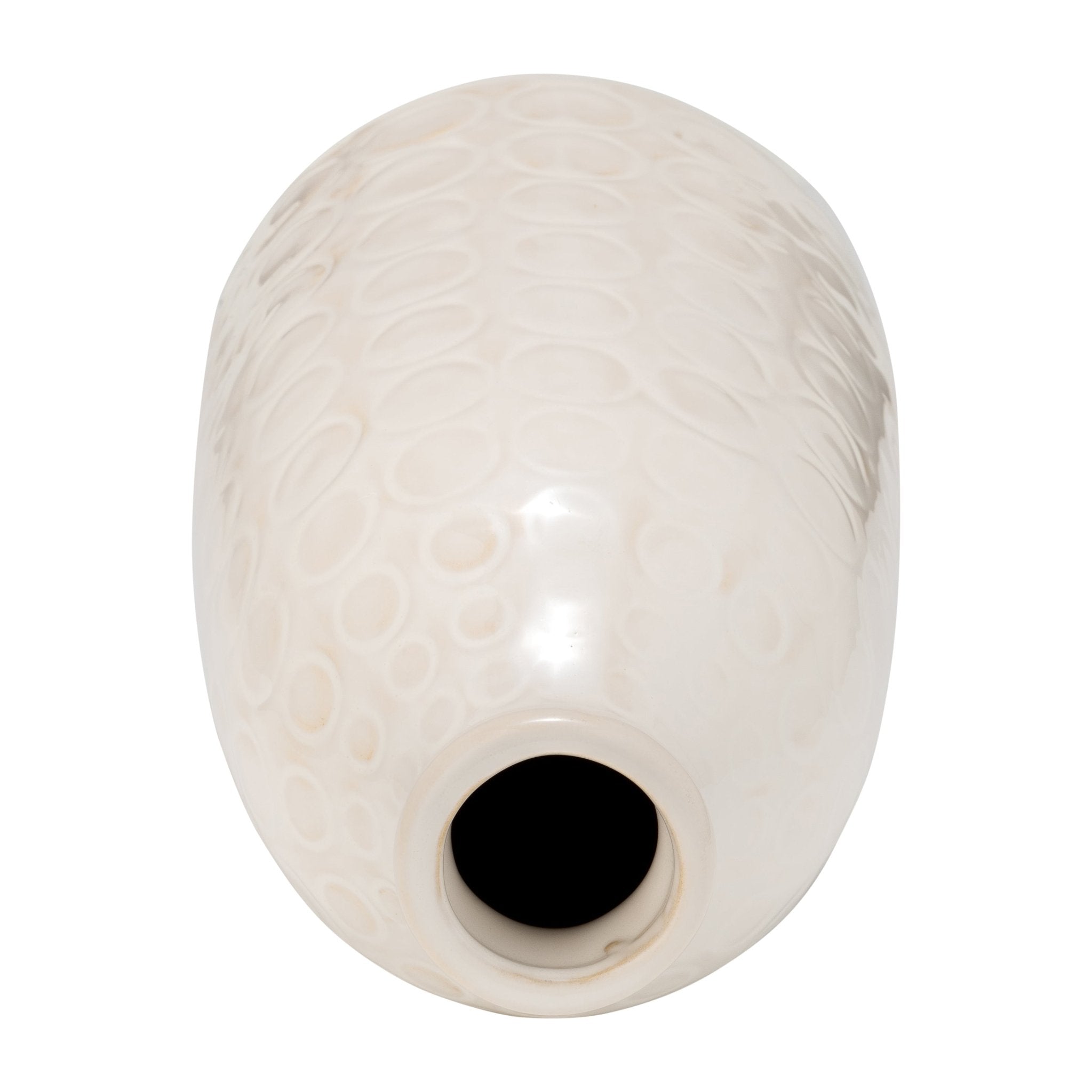 CER, 9" CIRCLES VASE, BEIGE Vases and Jars| Sagebrook Home