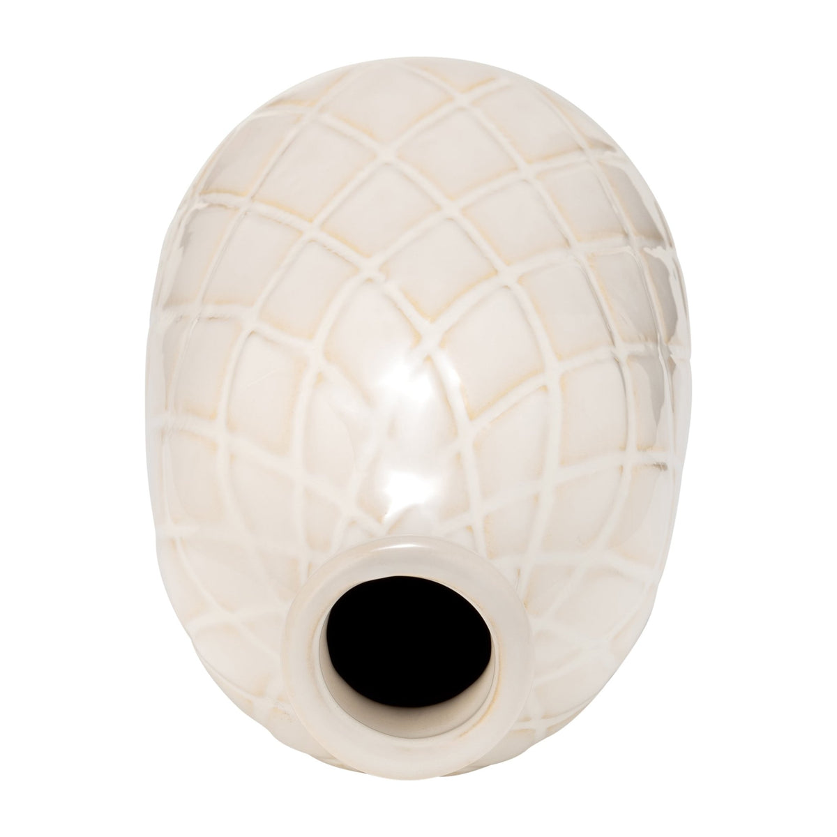 CER, 9" PLAID TEXTURED VASE, BEIGE Vases and Jars| Sagebrook Home