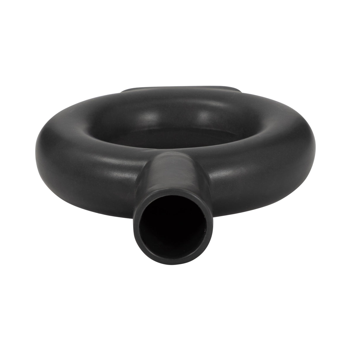 Cer, 9" Round Cut-Out Vase, Black Vases and Jars| Sagebrook Home