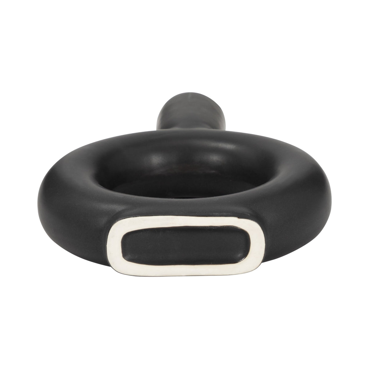 Cer, 9" Round Cut-Out Vase, Black Vases and Jars| Sagebrook Home