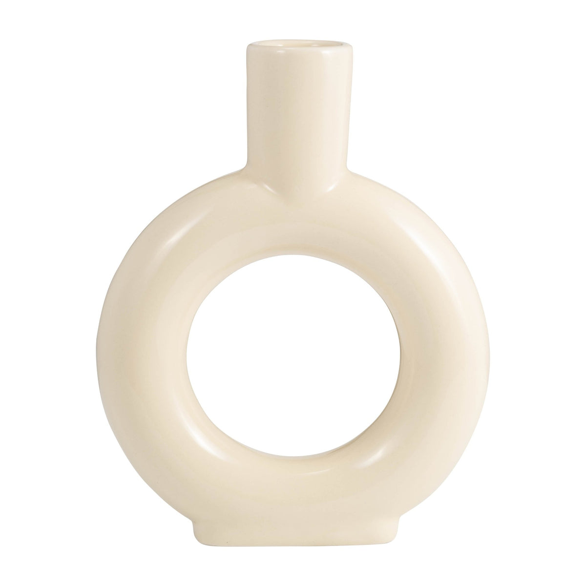 CER, 9" ROUND CUT-OUT VASE, COTTON Vases and Jars| Sagebrook Home