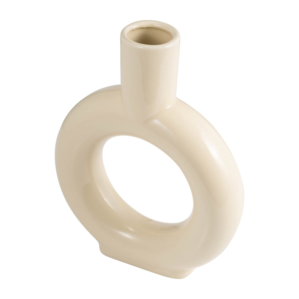 CER, 9" ROUND CUT-OUT VASE, COTTON Vases and Jars| Sagebrook Home