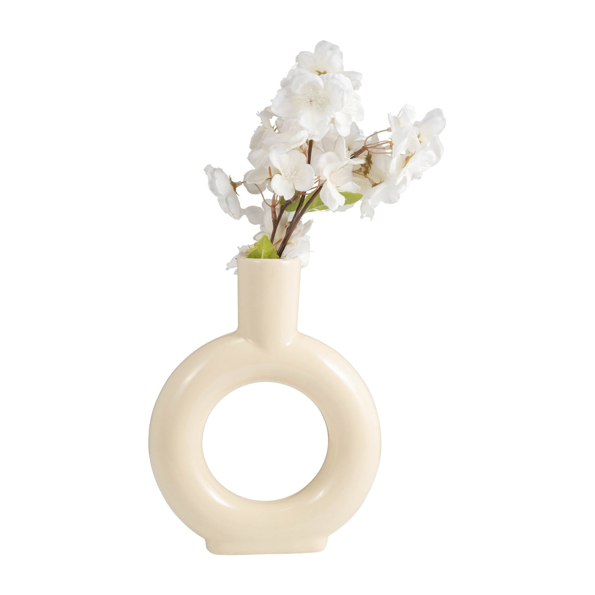 CER, 9" ROUND CUT-OUT VASE, COTTON Vases and Jars| Sagebrook Home