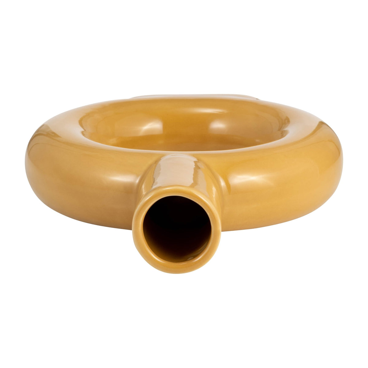 CER, 9" ROUND CUT-OUT VASE, MUSTARD GOLD Vases and Jars| Sagebrook Home