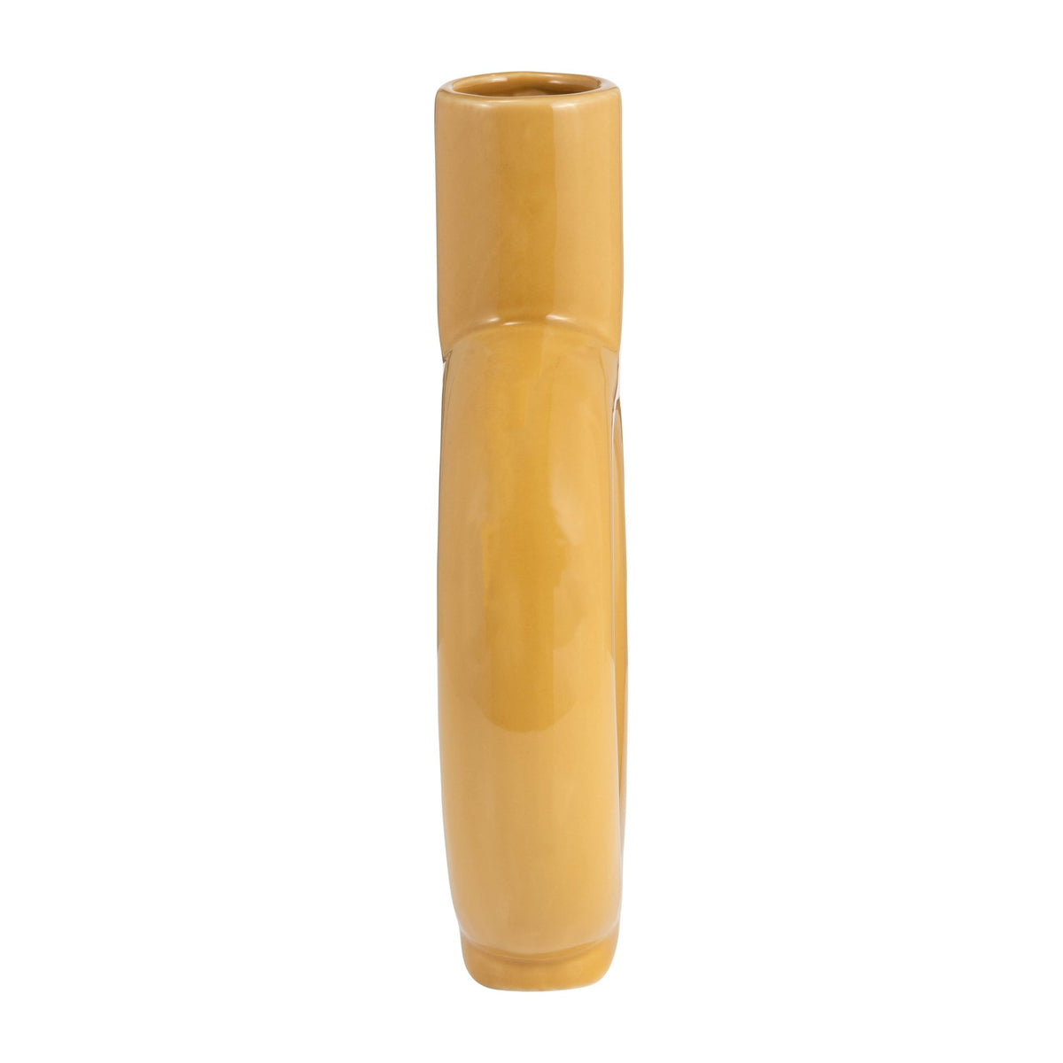 CER, 9" ROUND CUT-OUT VASE, MUSTARD GOLD Vases and Jars| Sagebrook Home