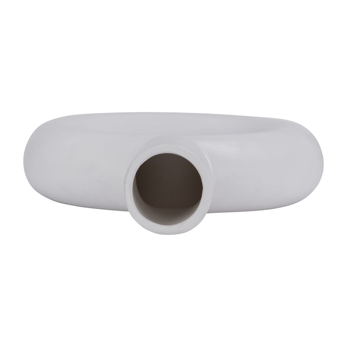 Cer, 9" Round Cut-Out Vase, White Vases and Jars| Sagebrook Home