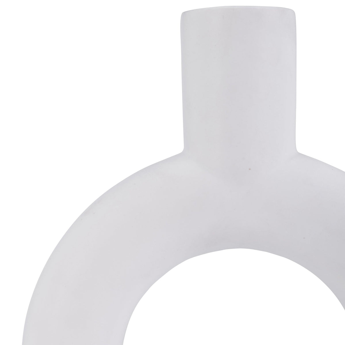 Cer, 9" Round Cut-Out Vase, White Vases and Jars| Sagebrook Home