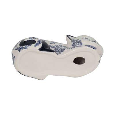 CER, 9" SLEEPING CHINOISERIE CAT, BLUE/WHITE - Al Rugaib Furniture