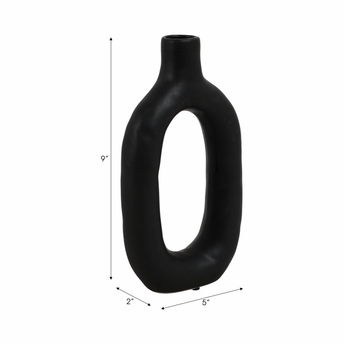 CER, 9" TEXTURED CUT-OUT VASE, BLACK Vases and Jars| Sagebrook Home