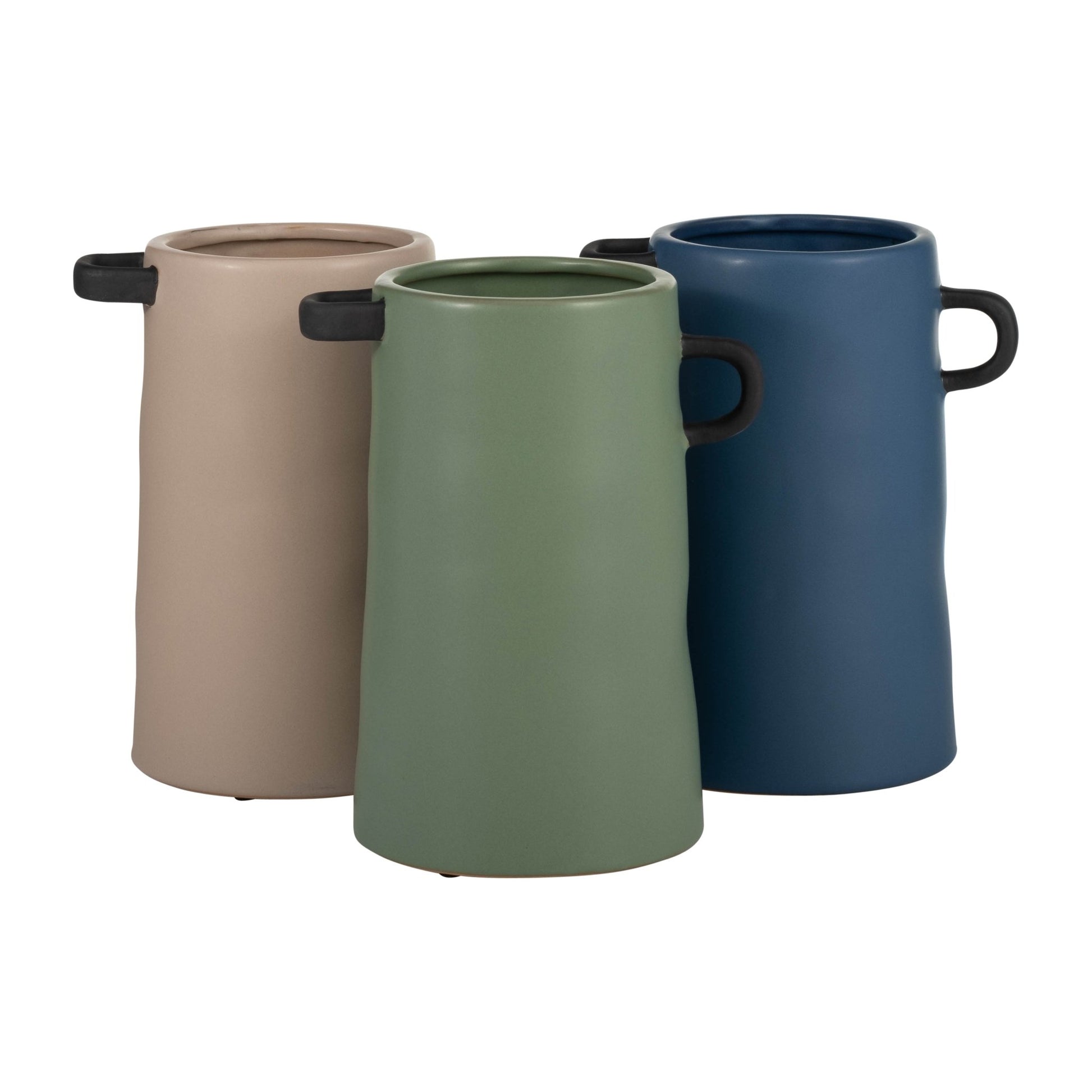CER, 9"H EARED VASE, IRISH CREAM Vases and Jars| Sagebrook Home