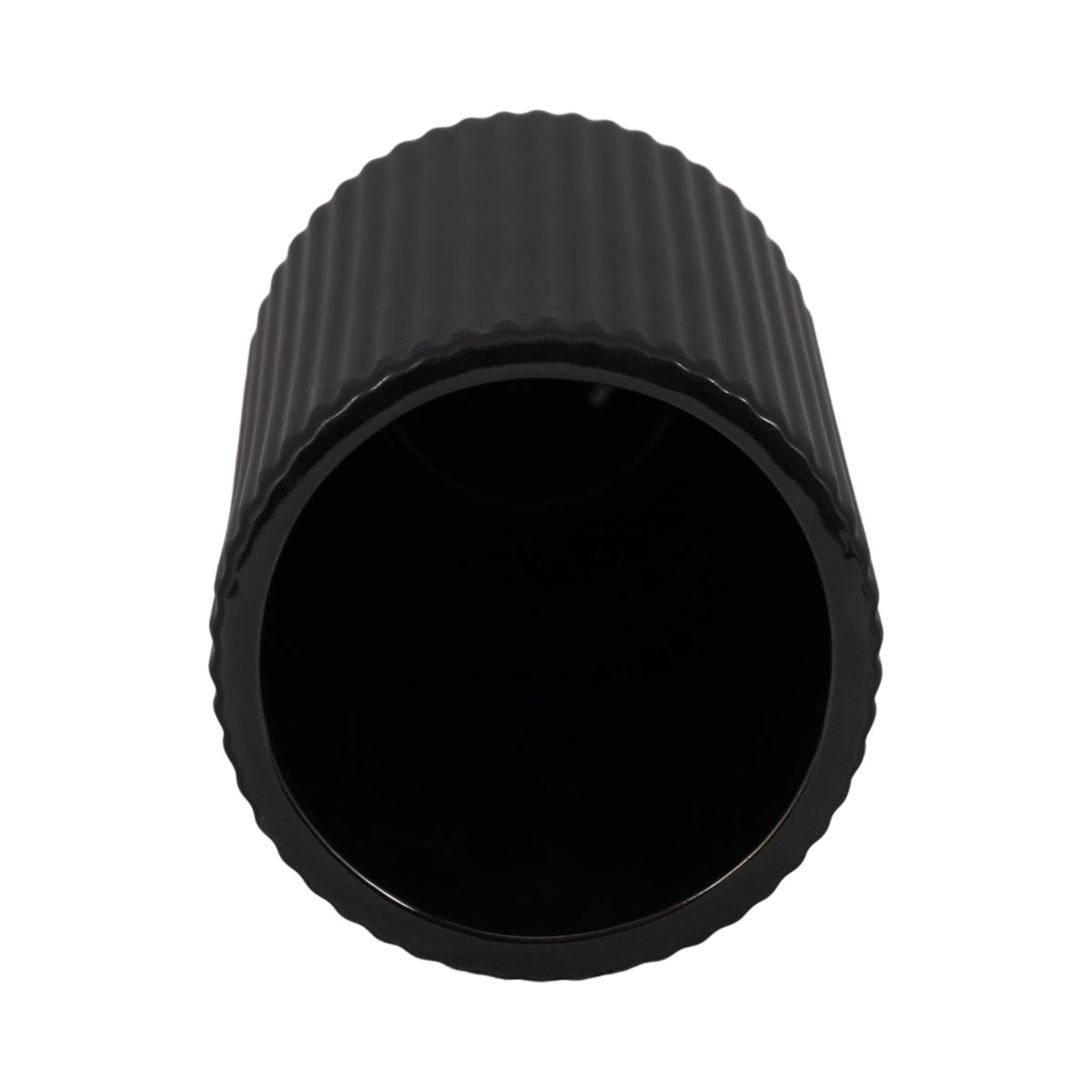 CER, 9"H RIDGED VASE, BLACK Vases and Jars| Sagebrook Home
