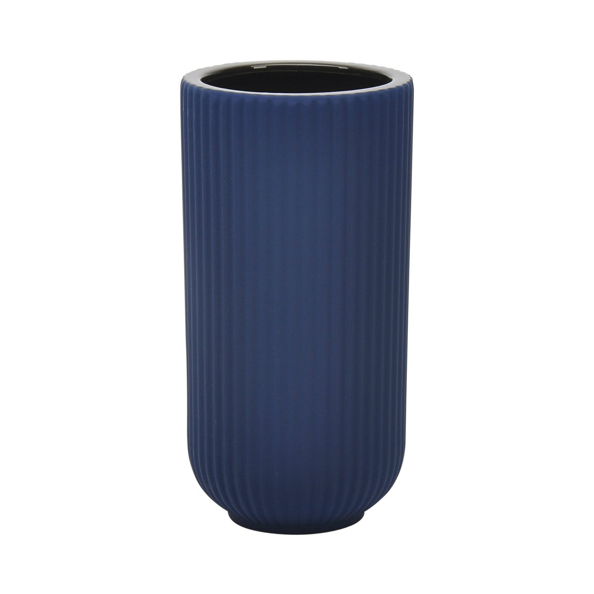 CER, 9"H RIDGED VASE, NAVY Vases and Jars| Sagebrook Home