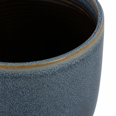 CER, S/2 5/6" PLANTER W/ SAUCER, AQUA - Al Rugaib Furniture