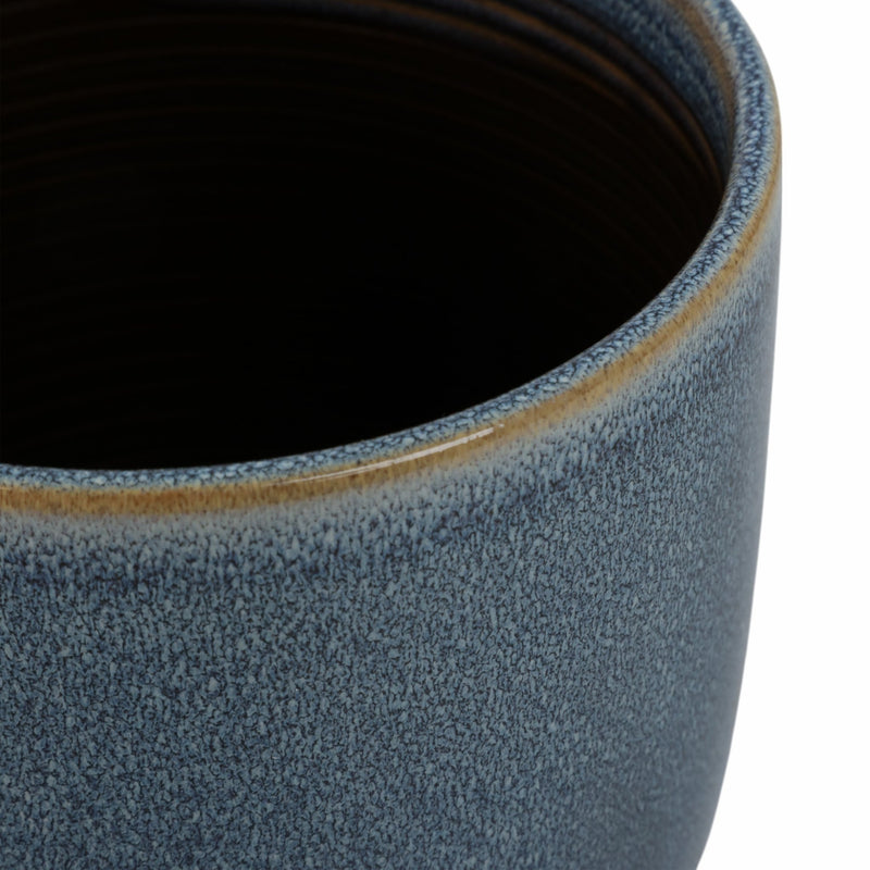 CER, S/2 5/6" PLANTER W/ SAUCER, AQUA - Al Rugaib Furniture