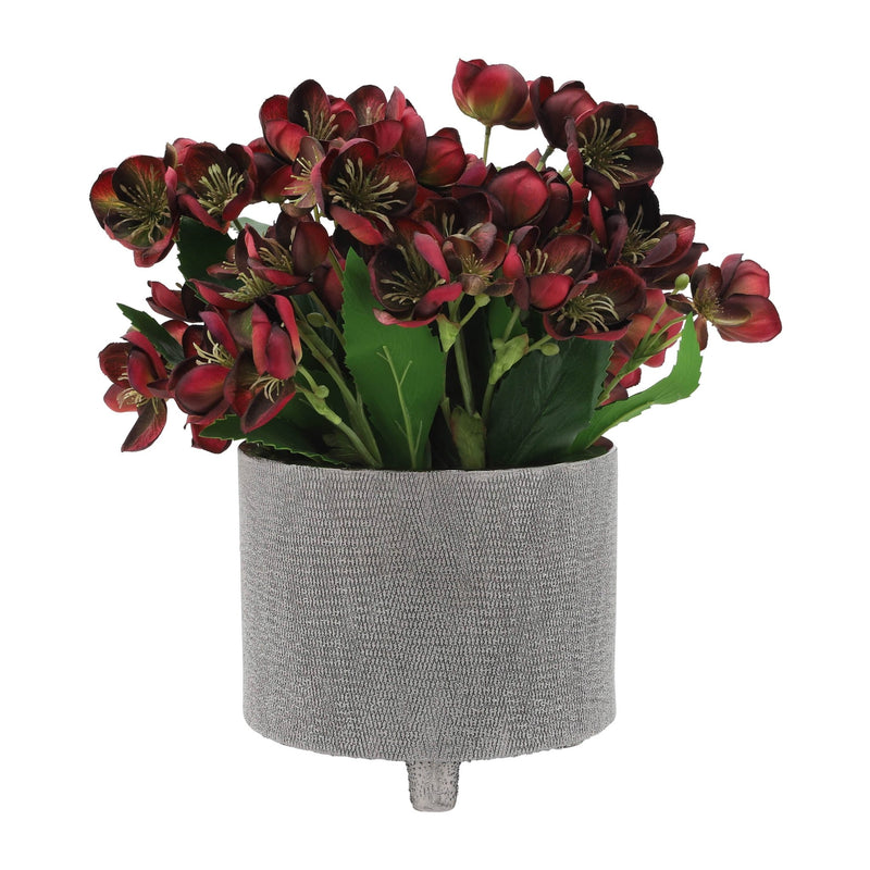 CER, S/2 6/8" FOOTED SCRATCHED PLANTERS, SILVER - Al Rugaib Furniture
