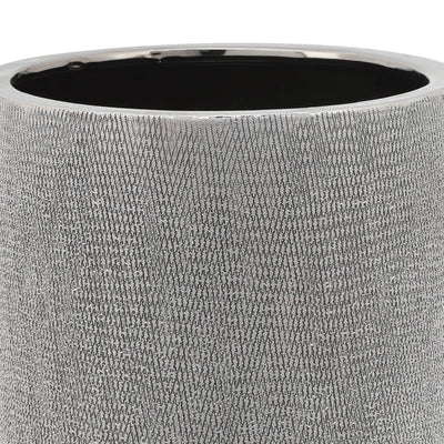 CER, S/2 6/8" FOOTED SCRATCHED PLANTERS, SILVER - Al Rugaib Furniture