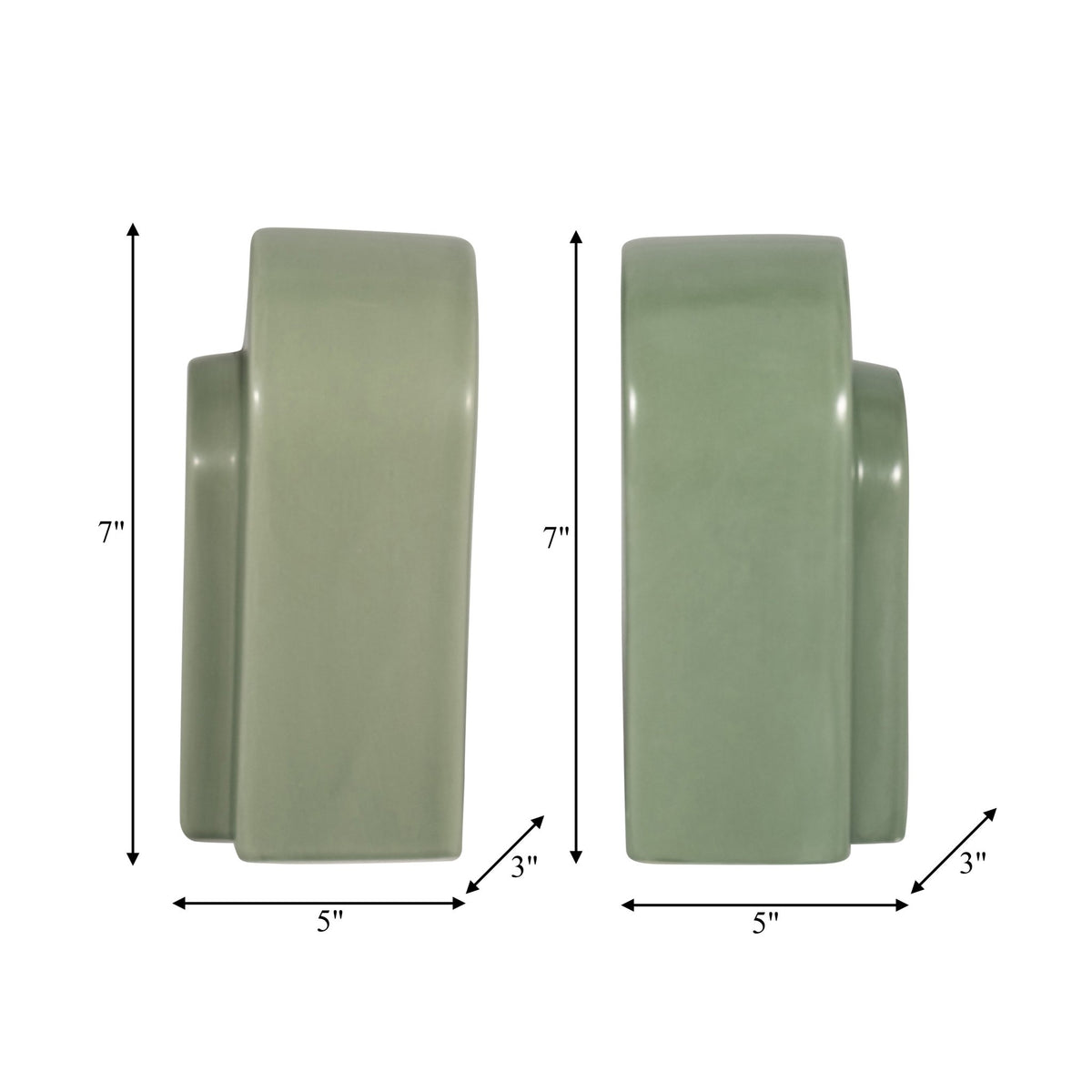 CER, S/2 7" ARCH BOOKENDS, DARK SAGE Table Decors| Sagebrook Home