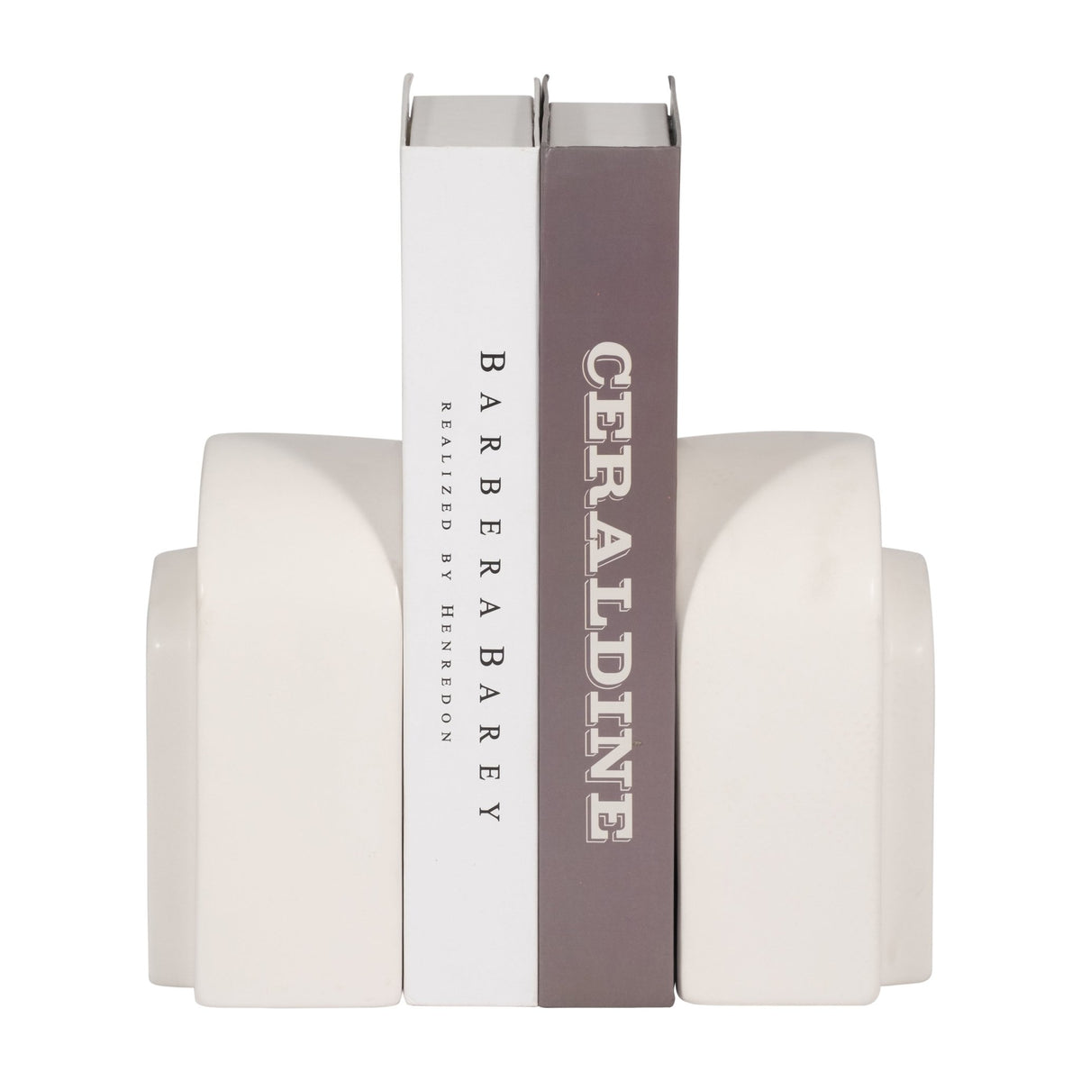 CER, S/2 7" ARCH BOOKENDS, WHITE Table Decors| Sagebrook Home