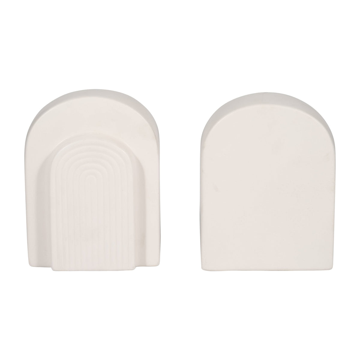 CER, S/2 7" ARCH BOOKENDS, WHITE Table Decors| Sagebrook Home