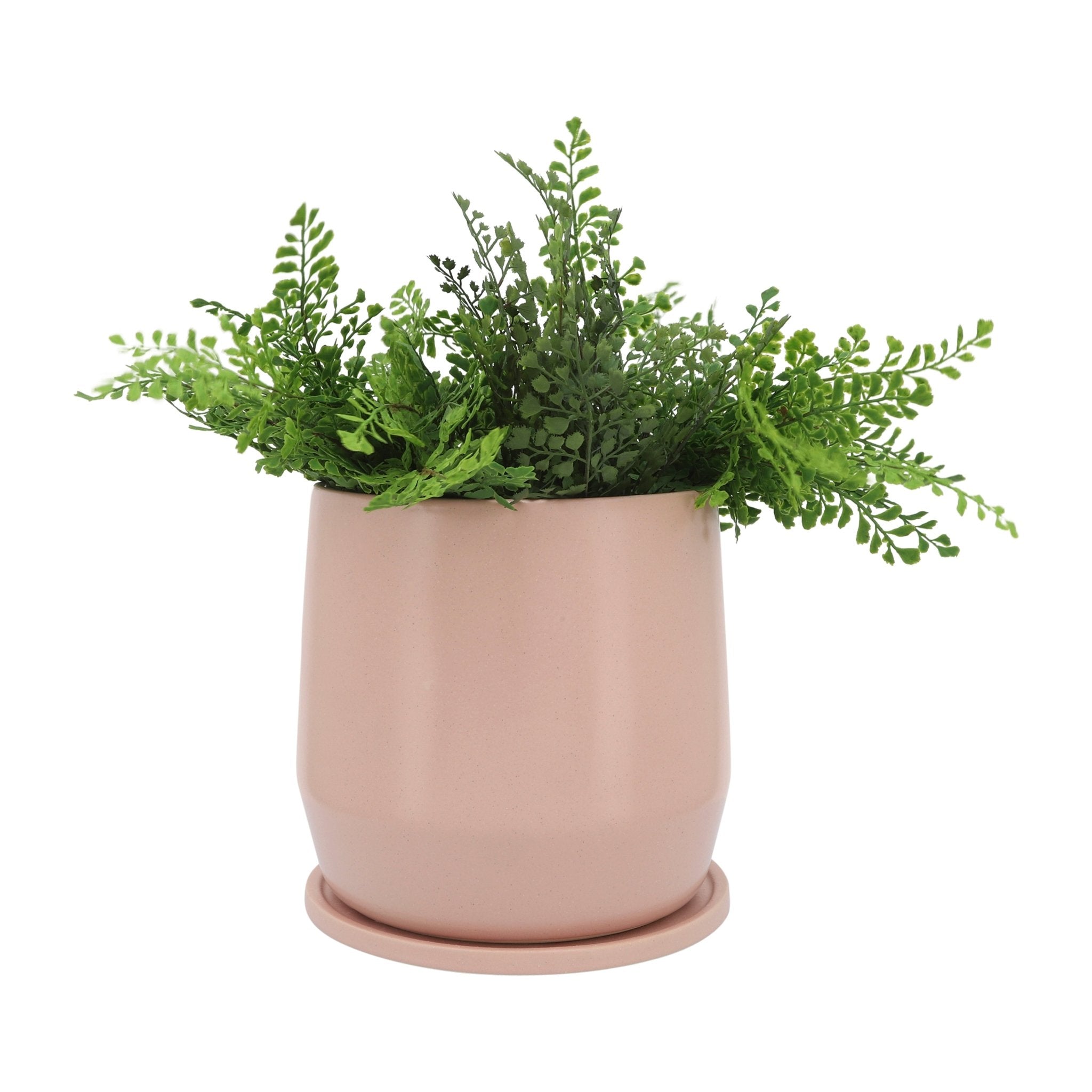 Cer, S/2 7/10"D Planters W/ Saucer, Blush Outdoor Planters| Sagebrook Home