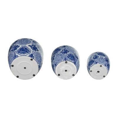 CER, S/3 6/8/10" CHINOISERIE PLANTERS, BLUE/WHITE - Al Rugaib Furniture