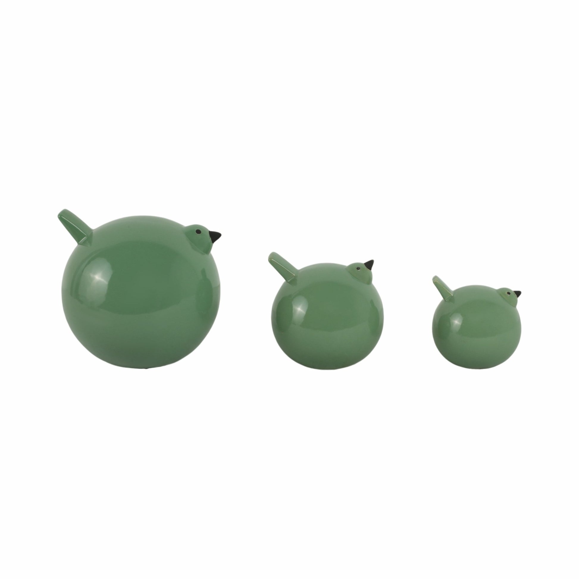 CER, S/3 BIRDS 8", DRK SAGE GREEN Table Decors| Sagebrook Home